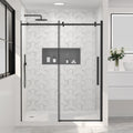 56-60 In. W X 74 In. H Frameless Single Sliding Shower Door With Nano-Coated Clean Tempered Glass In Matte Black