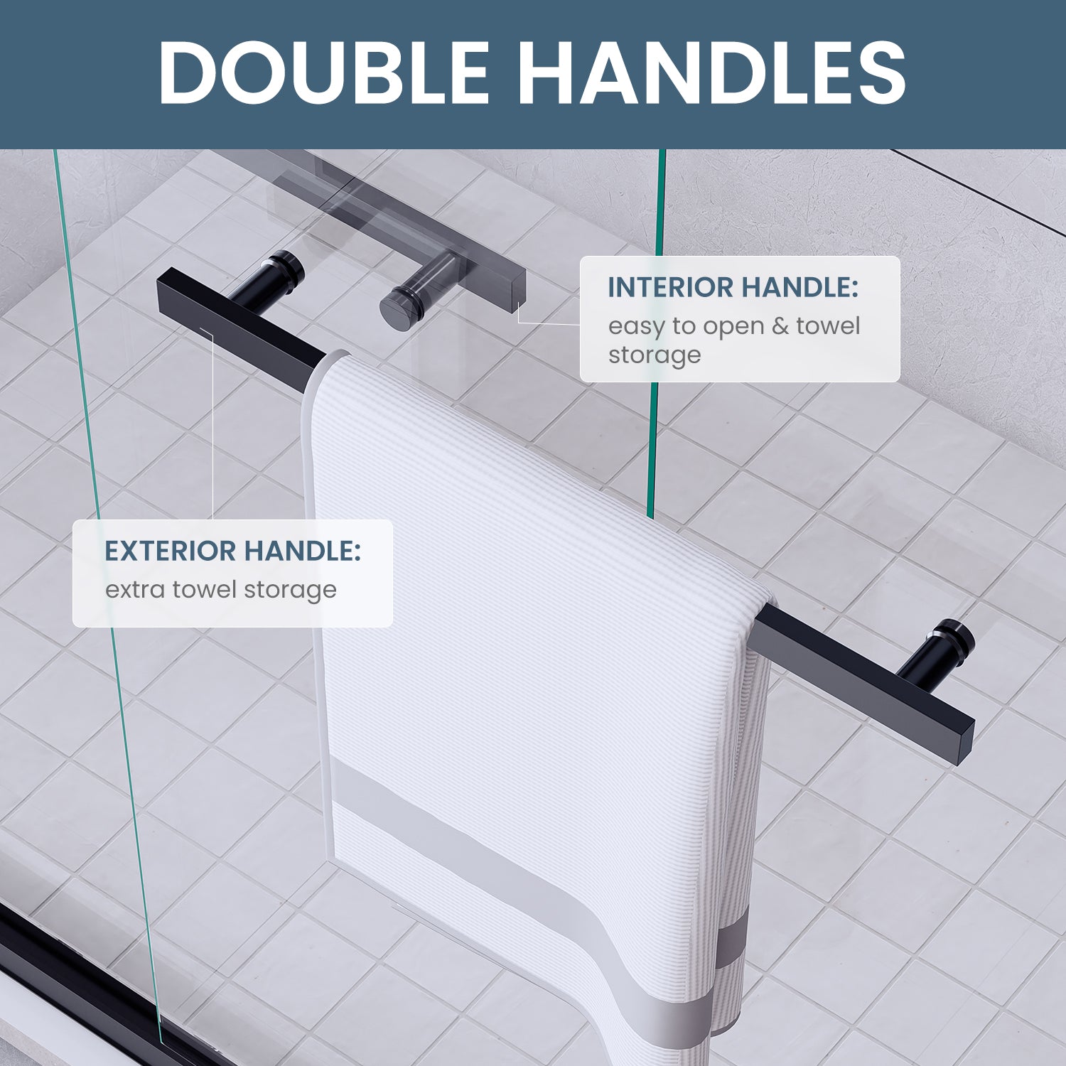 50-54 In. W X 72 In. H Double Sliding Framed Shower Door With Nano-Coated Clean Tempered Glass In Matte Black