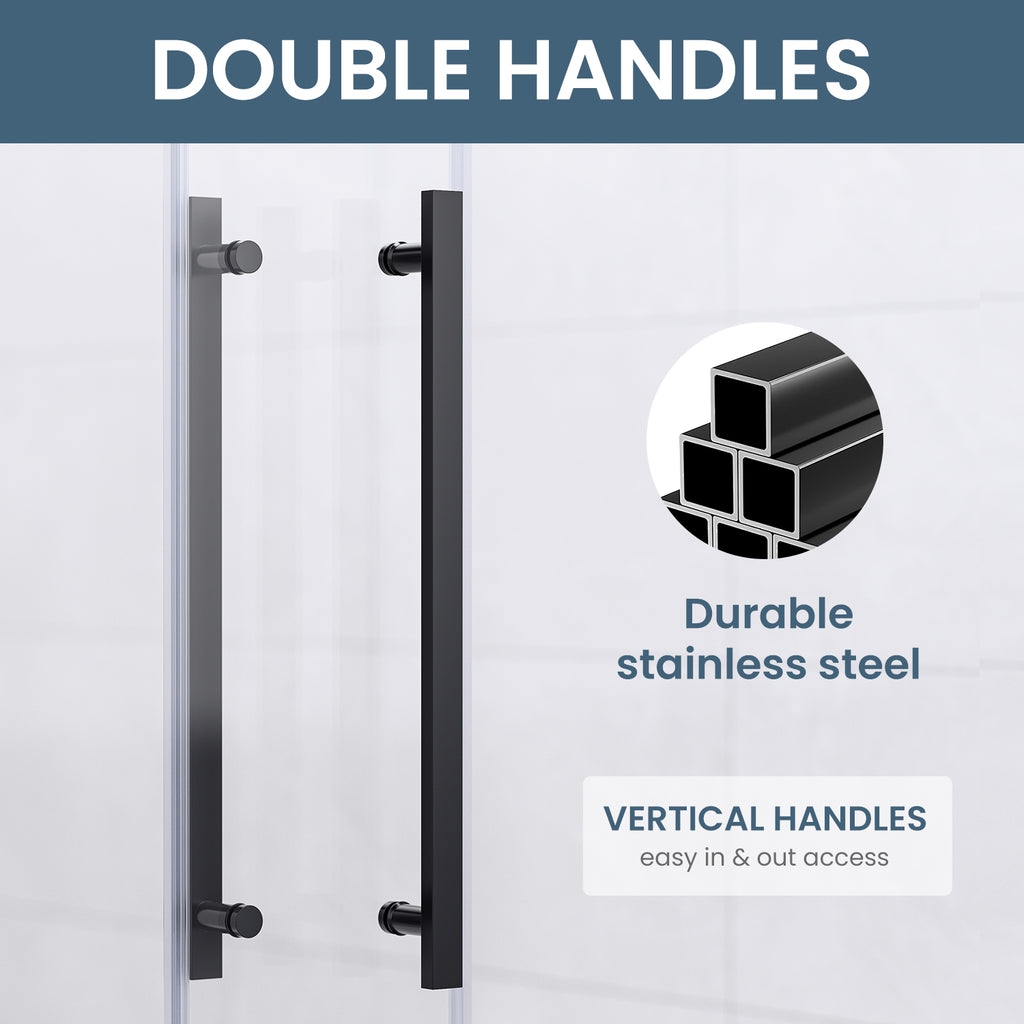 50-54 In. W X 74 In. H Semi-Frameless Sliding Shower Door with 1/4 in. Clear Tempered Glass in Brushed Nickel