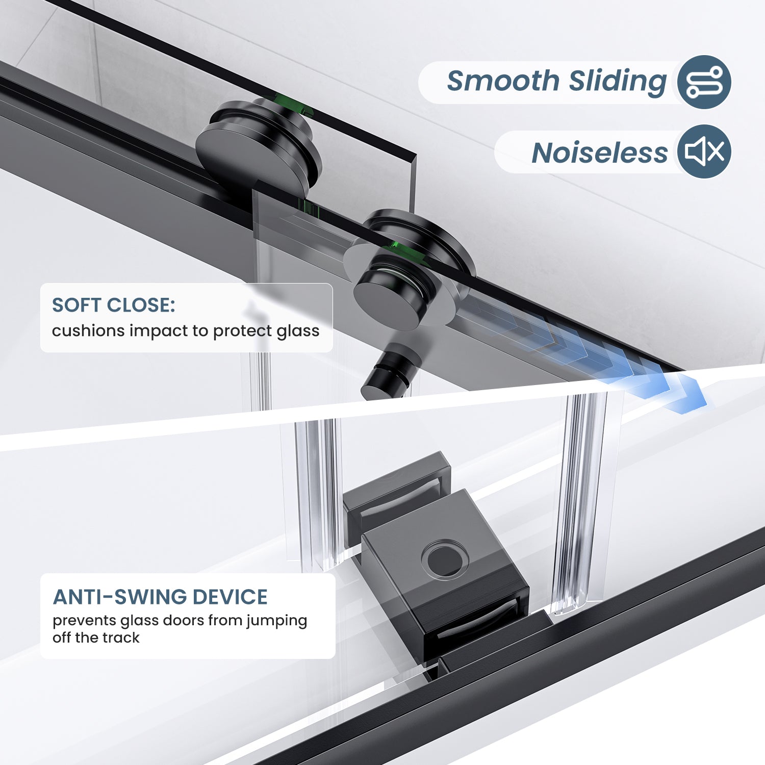 50-54 In. W X 74 In. H Semi-Frameless Sliding Shower Door with 1/4 in. Clear Tempered Glass in Brushed Nickel
