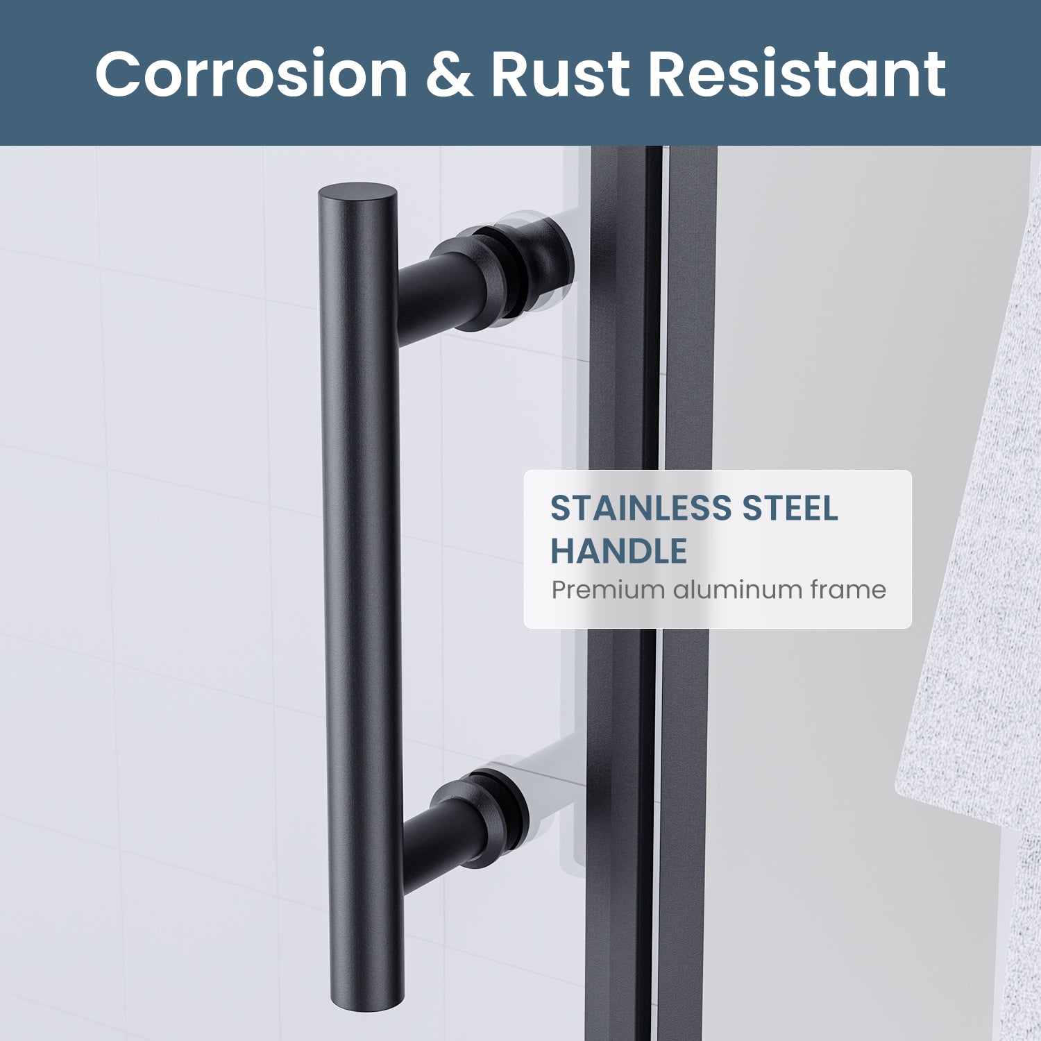36-37 In. W X 72 In. H Frameless Pivot Swing Shower Door with Matte Black Frame and Nano-Coated Clear Tempered Glass