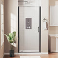 36-37 In. W X 72 In. H Frameless Pivot Swing Shower Door with Matte Black Frame and Nano-Coated Clear Tempered Glass